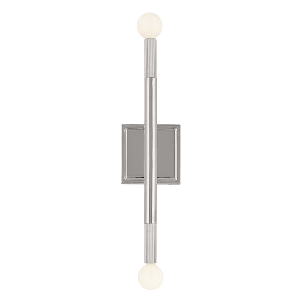 Bruno 5" Two Lights Wall Sconce, Polished Nickel
