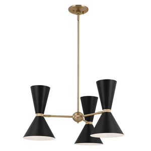 Jester 31" Six Lights Chandelier, Champagne Bronze / Black