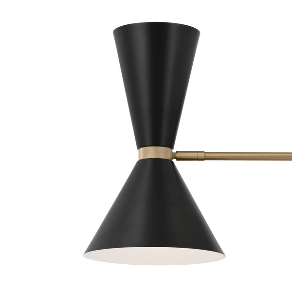 Jester 31" Six Lights Chandelier, Champagne Bronze / Black