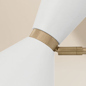 Jester 31" Six Lights Chandelier, Champagne Bronze / White