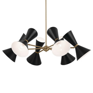 Jester 39" Twelve Lights Chandelier, Champagne Bronze / Black