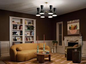 Jester 39" Twelve Lights Chandelier, Champagne Bronze / Black