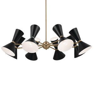 Jester 49" Sixteen Lights Chandelier, Champagne Bronze / Black