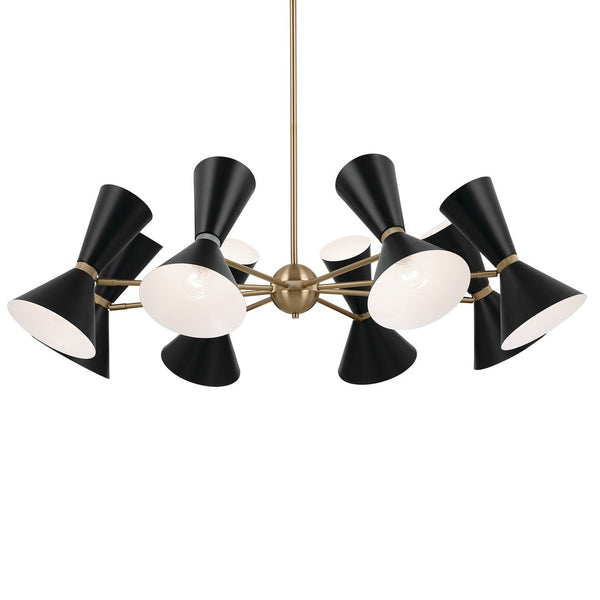 Jester 49" Sixteen Lights Chandelier, Champagne Bronze / Black