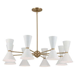 Jester 49" Sixteen Lights Chandelier, Champagne Bronze / White