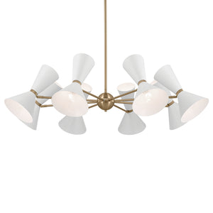 Jester 49" Sixteen Lights Chandelier, Champagne Bronze / White