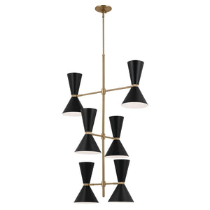 Jester 22" Twevle Lights Foyer Chandelier, Champagne Bronze / Black