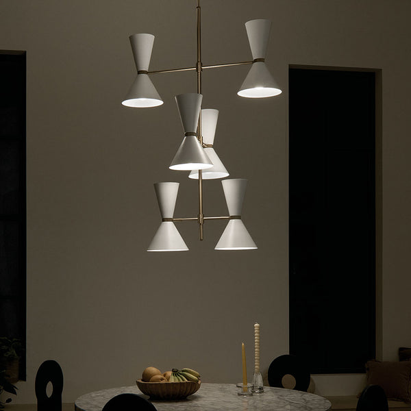 Jester 22" Twevle Lights Foyer Chandelier, Champagne Bronze / White