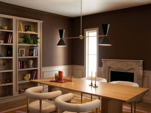 Jester 9" Four Lights Linear Chandelier, Champagne Bronze / Black