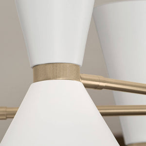 Jester 9" Four Lights Linear Chandelier, Champagne Bronze / White