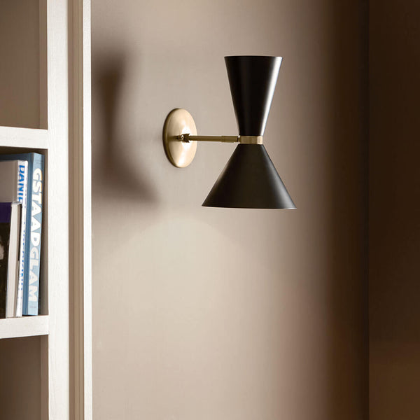 Jester 9" Two Lights Wall Sconce, Champagne Bronze / Black