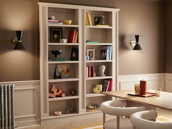 Jester 9" Two Lights Wall Sconce, Champagne Bronze / Black