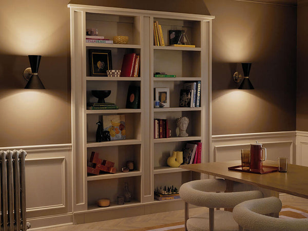 Jester 9" Two Lights Wall Sconce, Champagne Bronze / Black