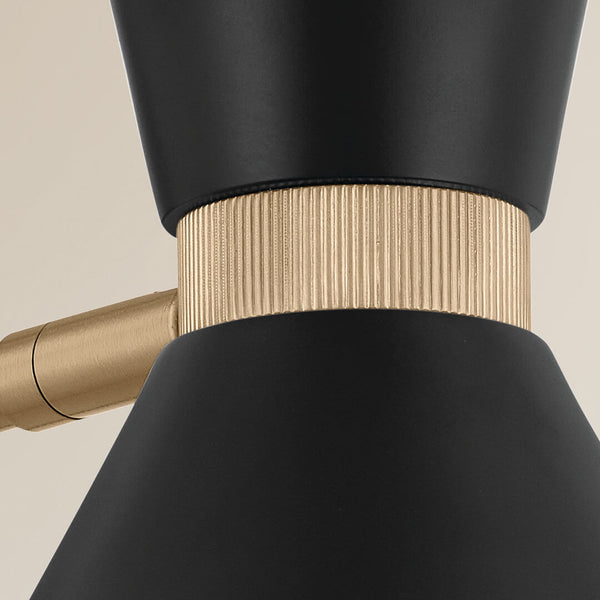 Jester 9" Two Lights Wall Sconce, Champagne Bronze / Black