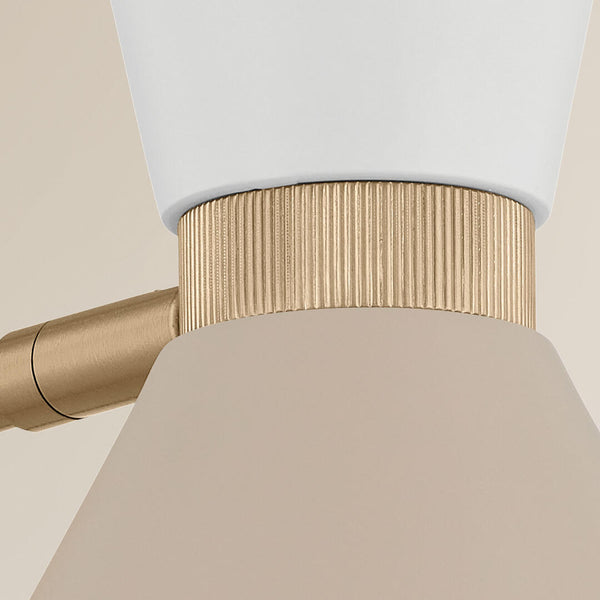 Jester 9" Two Lights Wall Sconce, Champagne Bronze / Greige and White