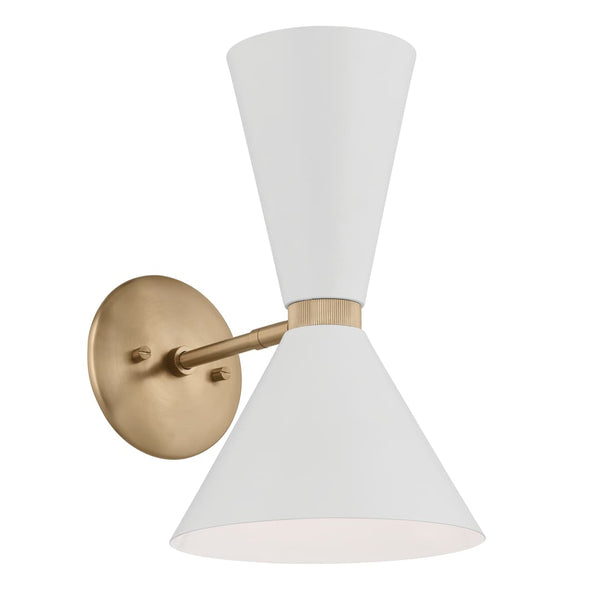 Jester 9" Two Lights Wall Sconce, Champagne Bronze / White