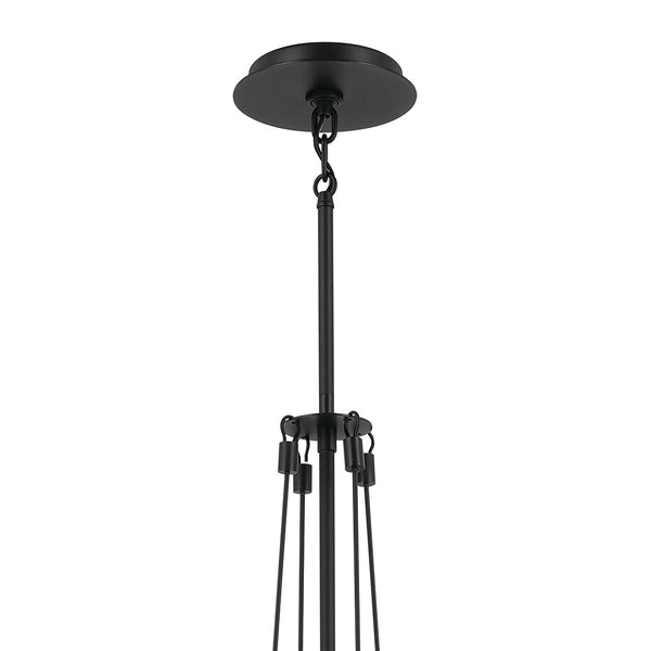 Ansel 18" One Light Pendant, Opal Glass / Black