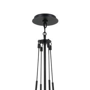 Ansel 18" One Light Pendant, Opal Glass / Black