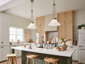 Ansel 18" One Light Pendant, Opal Glass / Champagne Bronze