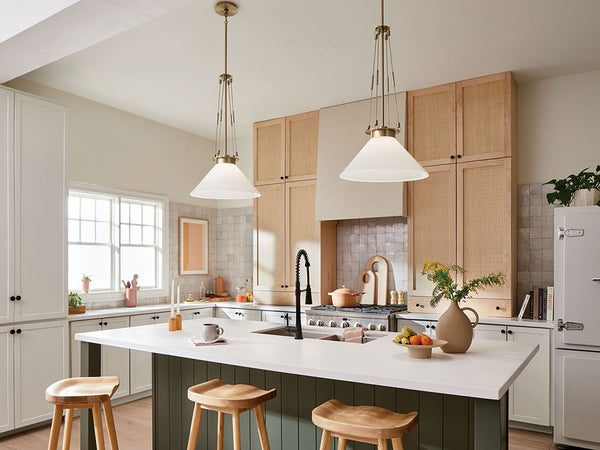 Ansel 18" One Light Pendant, Opal Glass / Champagne Bronze