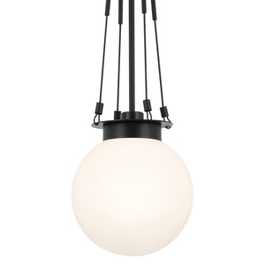 Ansel 10" One Light Pendant, Opal Glass / Black