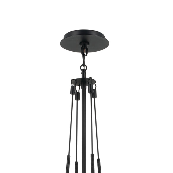 Ansel 10" One Light Pendant, Opal Glass / Black