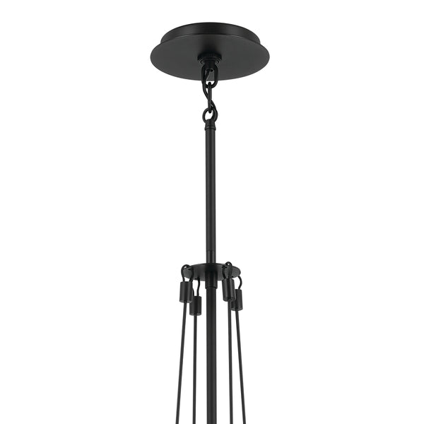 Ansel 10" One Light Pendant, Opal Glass / Black