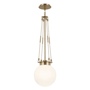 Ansel 10" One Light Pendant, Opal Glass / Champagne Bronze