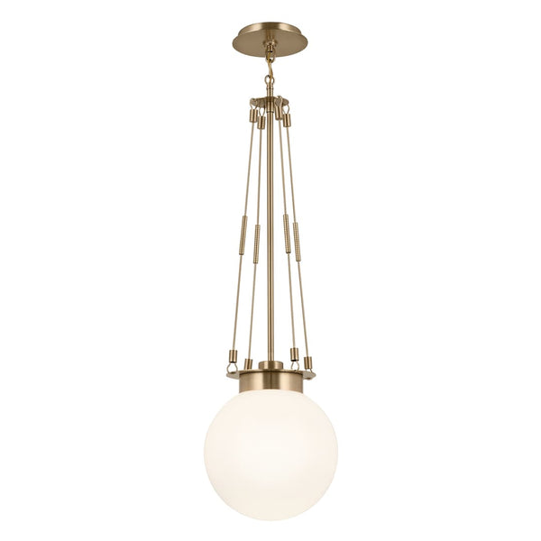 Ansel 10" One Light Pendant, Opal Glass / Champagne Bronze