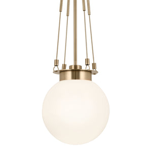 Ansel 10" One Light Pendant, Opal Glass / Champagne Bronze
