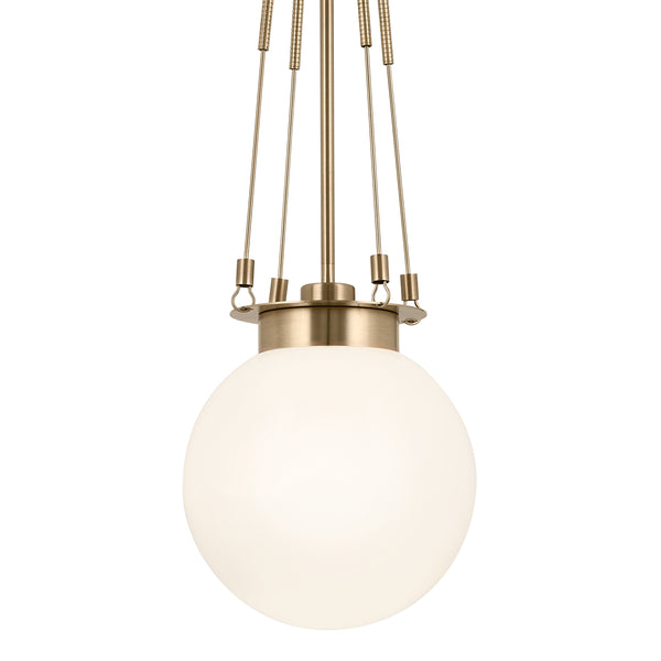 Ansel 10" One Light Pendant, Opal Glass / Champagne Bronze