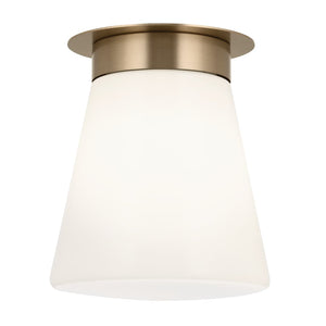 Ansel 9" One Light Ceiling Light, Opal Glass / Champagne Bronze