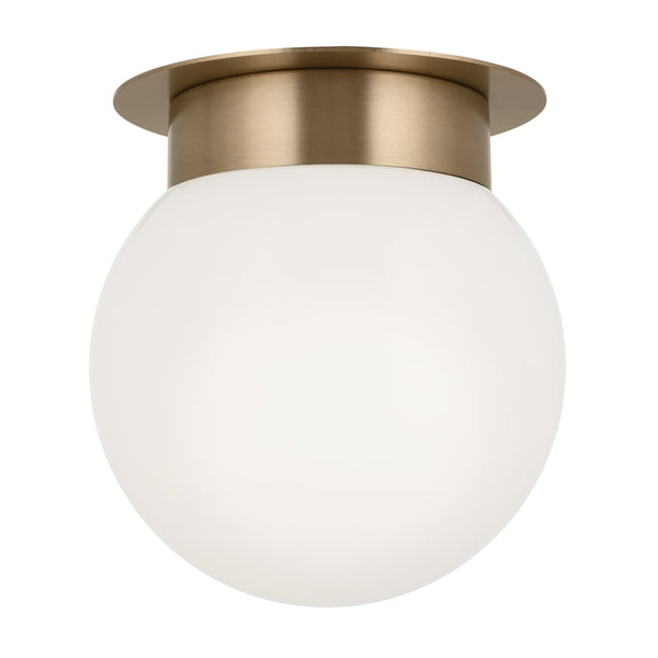 Ansel 8" One Light Flush mount, Opal Glass / Champagne Bronze