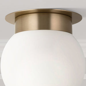 Ansel 8" One Light Ceiling Light, Opal Glass / Champagne Bronze