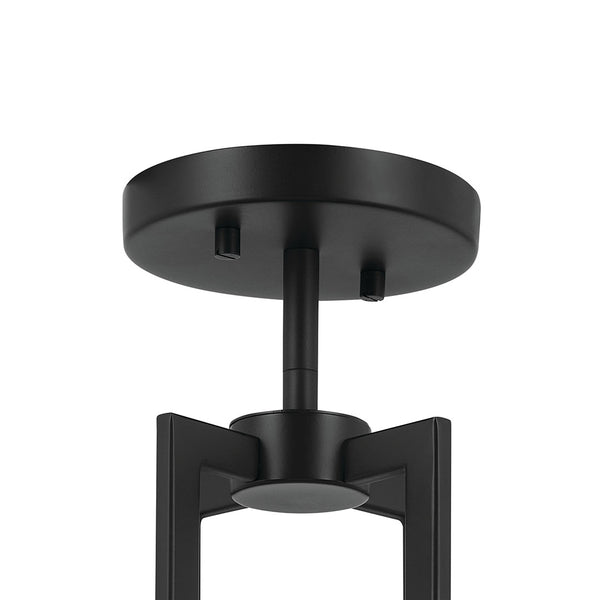 Ryker 16" Four Lights Pendant, White Fabric Shade / Black