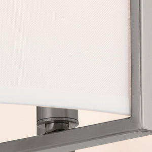 Ryker 16" Four Lights Pendant, White Fabric Shade / Classic Pewter