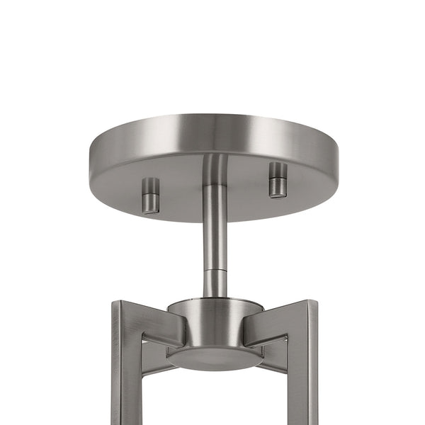 Ryker 16" Four Lights Pendant, White Fabric Shade / Classic Pewter