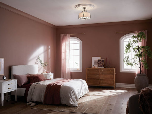 Ryker 16" Four Lights Pendant, White Fabric Shade / Classic Pewter