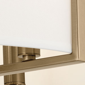 Ryker 16" Four Lights Pendant, White Fabric Shade / Champagne Bronze