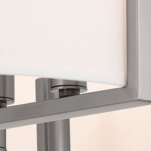 Ryker 20" Eight Lights Pendant, White Fabric Shade / Classic Pewter