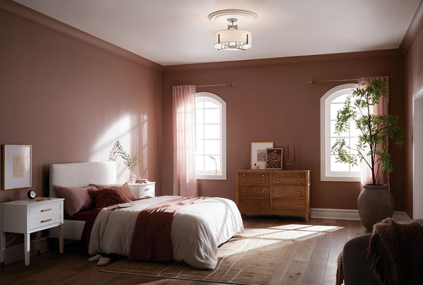 Ryker 20" Eight Lights Pendant, White Fabric Shade / Classic Pewter