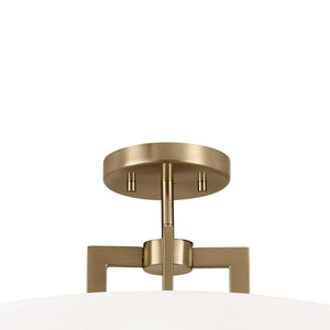 Ryker 20" Eight Lights Pendant, White Fabric Shade / Champagne Bronze