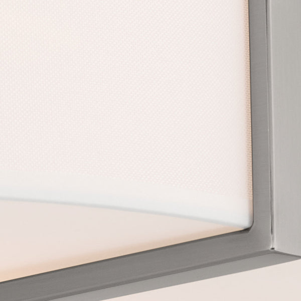 Ryker 16" Two Lights Flush Mount, White Fabric Shade / Classic Pewter