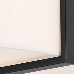 Ryker 20" Four Lights Flush Mount, White Fabric Shade / Black