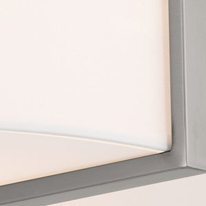 Ryker 20" Four Lights Flush Mount, White Fabric Shade / Classic Pewter