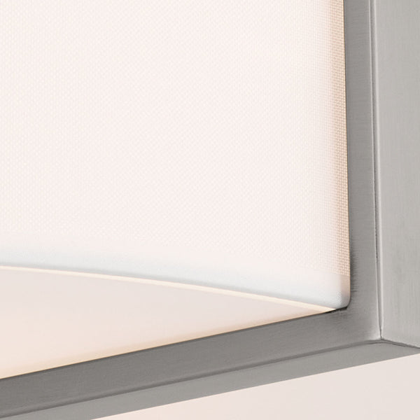 Ryker 20" Four Lights Flush Mount, White Fabric Shade / Classic Pewter