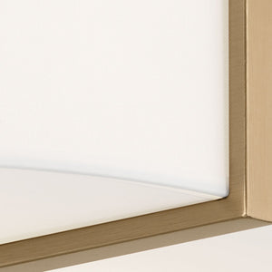 Ryker 20" Four Lights Flush Mount, White Fabric Shade / Champagne Bronze
