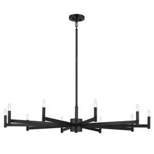 Dhane 48" Ten Lights Chandelier, Black