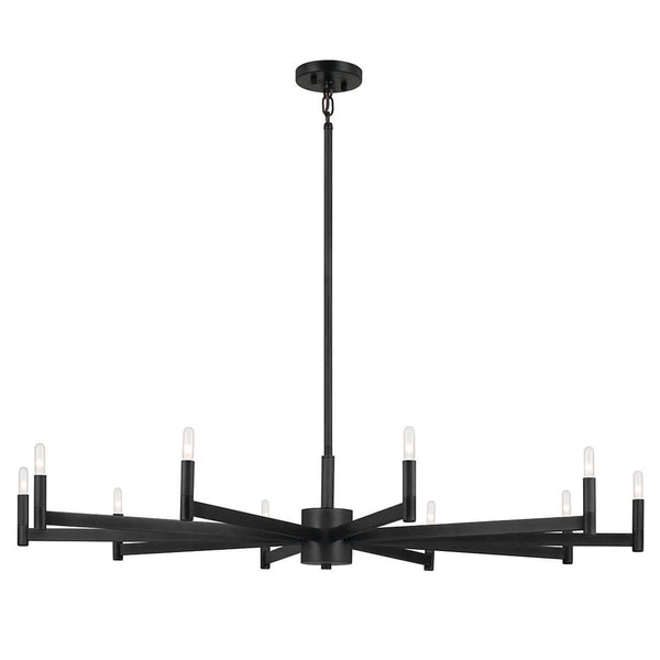 Dhane 48" Ten Lights Chandelier, Black