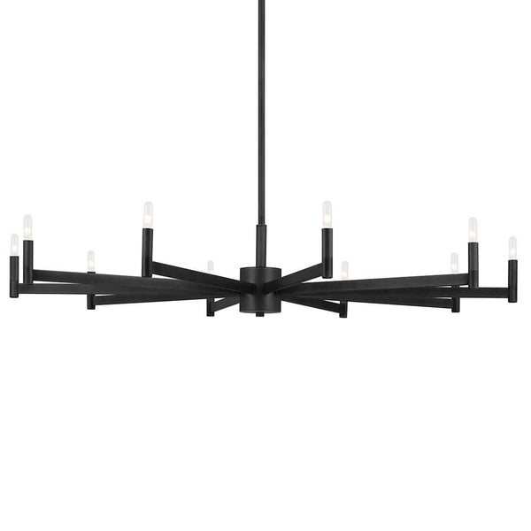Dhane 48" 10 Light Chandelier, Black